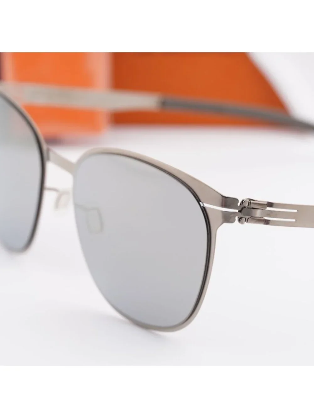 Ic! Berlin ANDREA R. M1444 030 Round Sunglasses Bronze / Silver Mirror